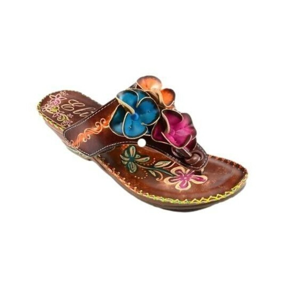 Elite by Corky's Friend Sandals Handpainted Floral Size 11 New‎ Condition
